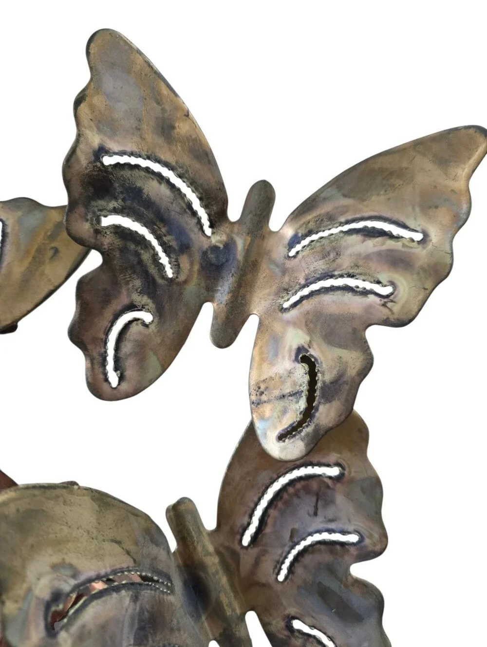Vintage Brass and Copper Butterfly Flower Wall Sculpture MCM Decor 18” - Picture 7 of 8